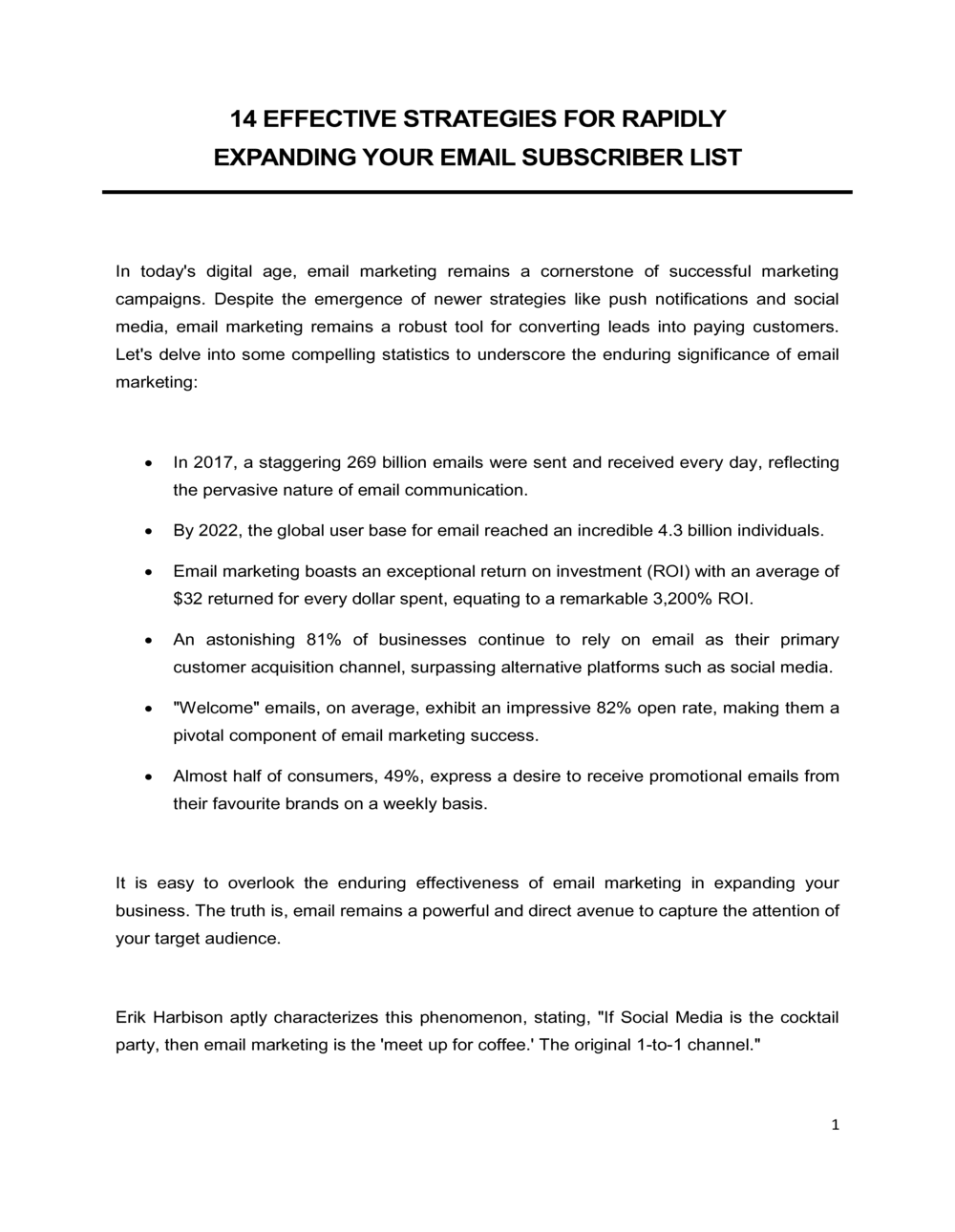Business-in-a-Box's 14 Effective Strategies For Rapidly Expanding Your Email Subsciber List Template