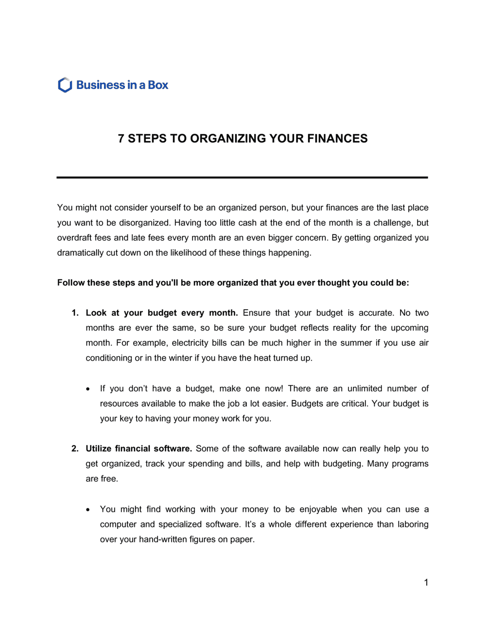 7 Steps To Organizing Your Finances 7 Steps To Organizing Your Finances