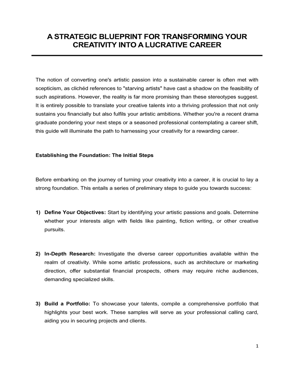 Business-in-a-Box's A Strategic Blueprint For Transforming Your Creativity Into A Lucrative Career Template