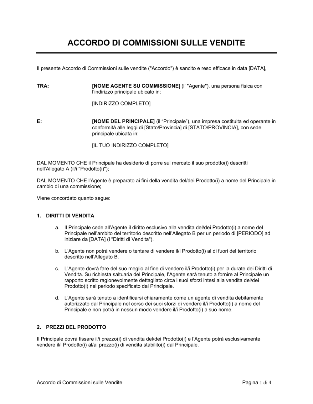 Business-in-a-Box's Accordo di commissioni sulle vendite