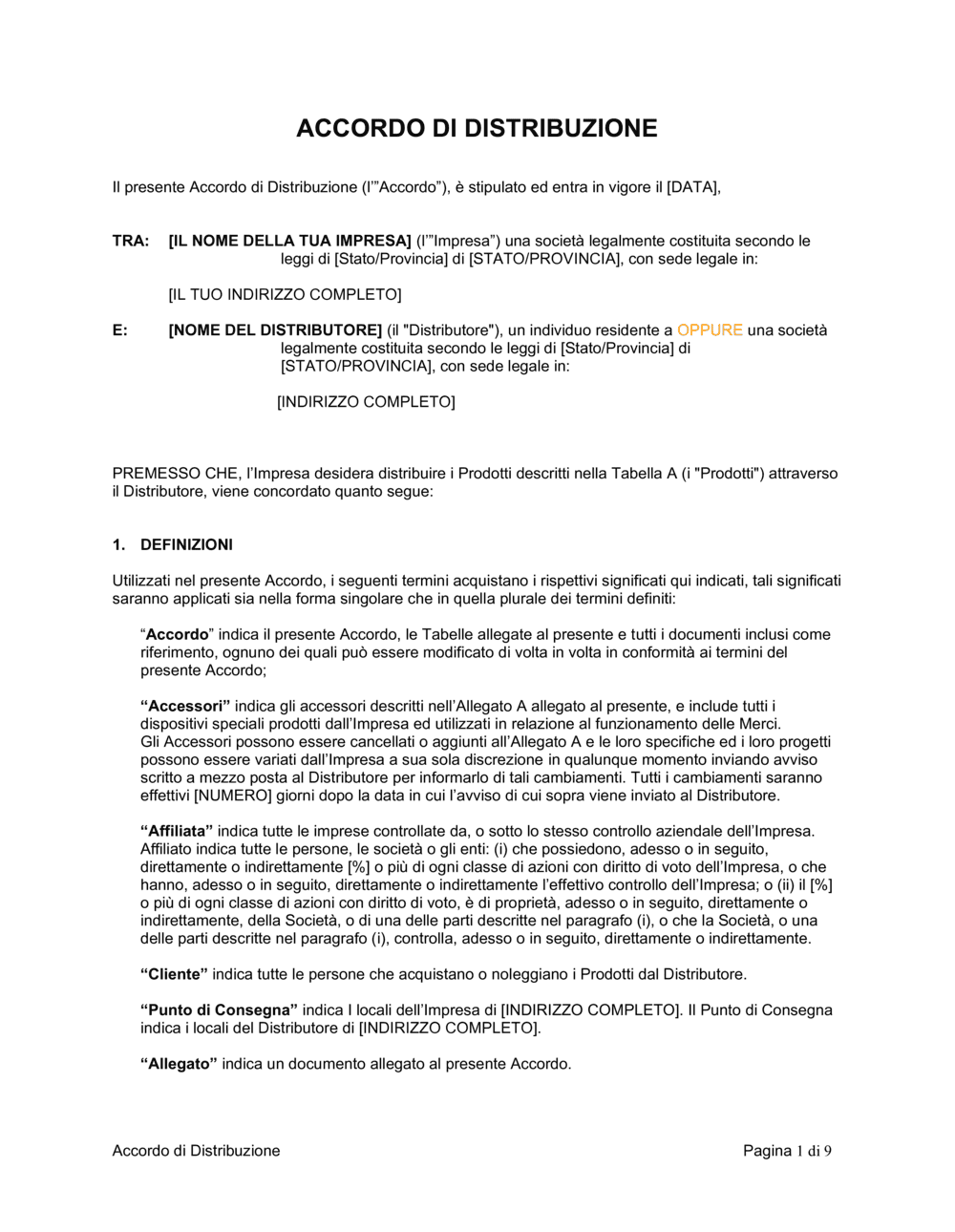 Business-in-a-Box's Accordo di distribuzione