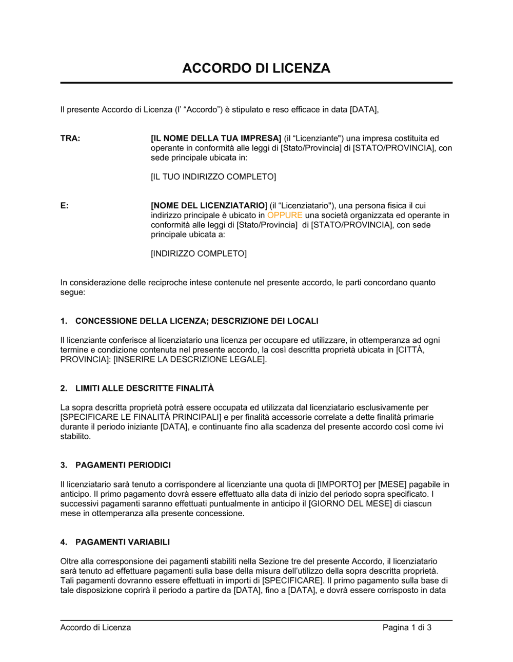 Business-in-a-Box's Accordo di licenza