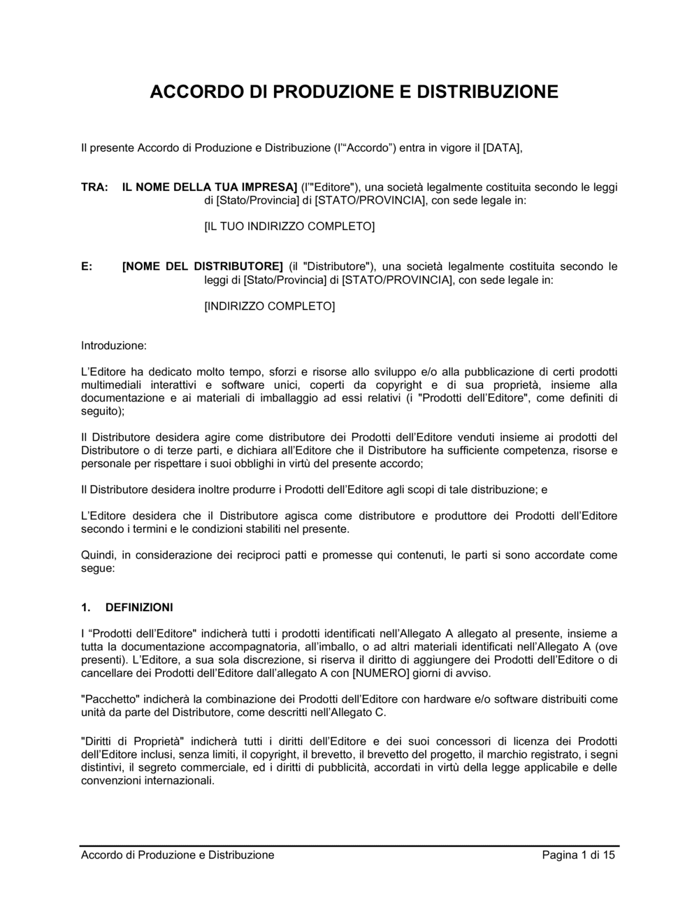 Business-in-a-Box's Accordo di produzione e distribuzione