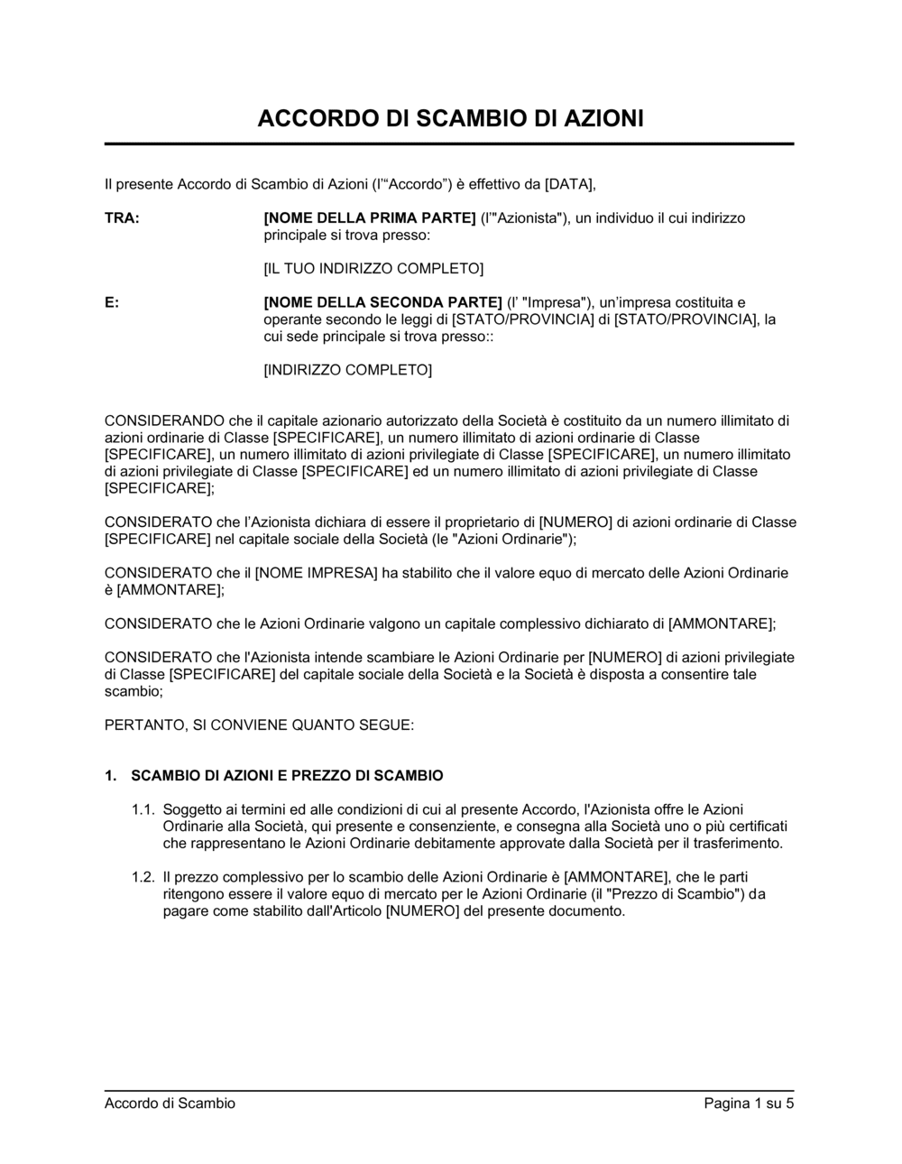 Business-in-a-Box's Accordo di scambio di azioni esteso