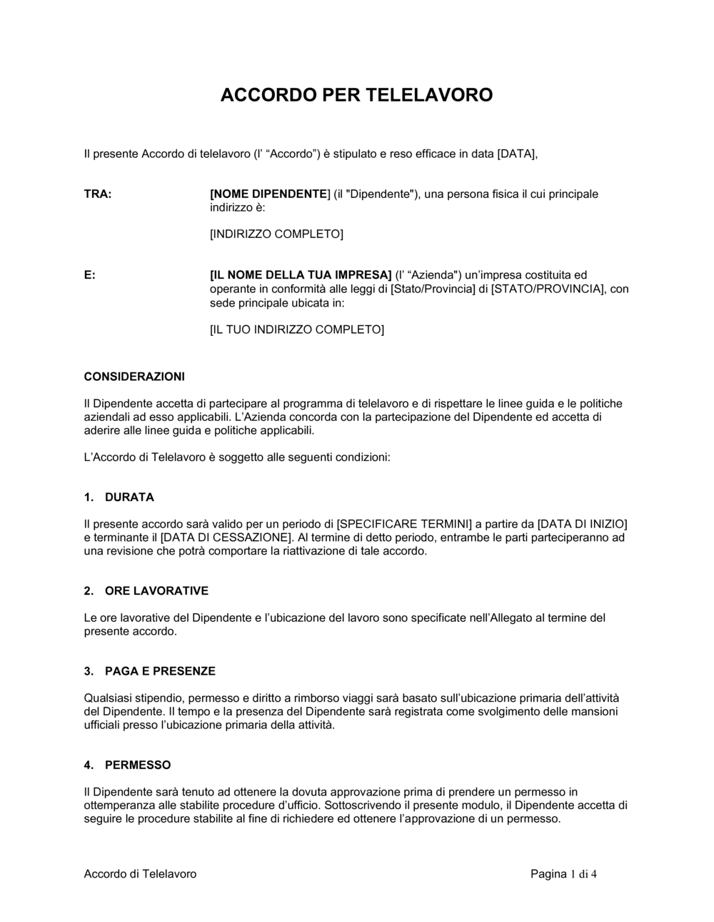 Business-in-a-Box's Accordo per telelavoro