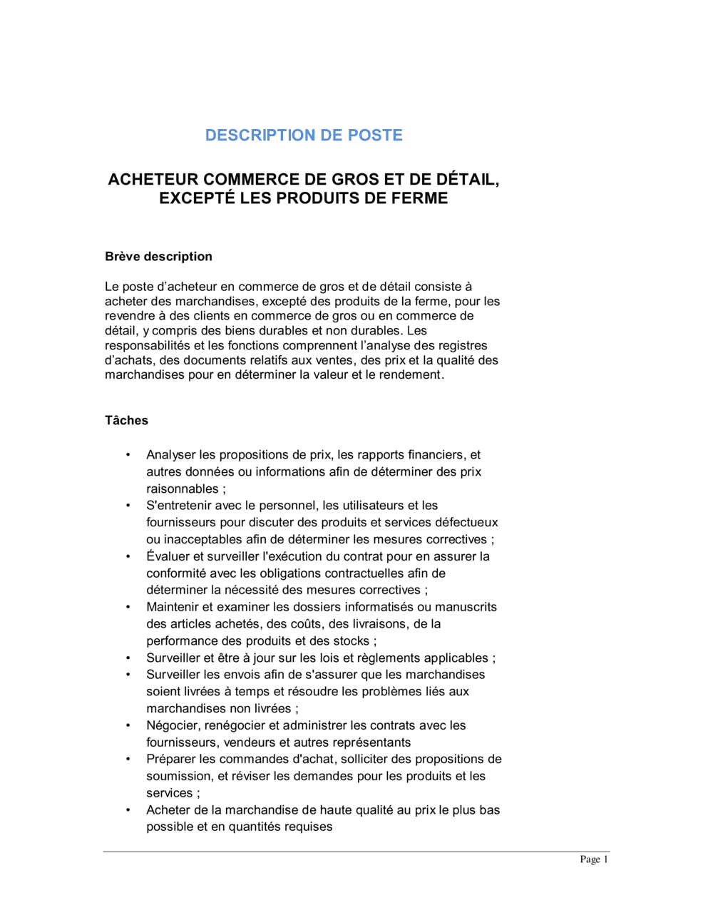 Business-in-a-Box's Acheteur commerce de gros et de détail