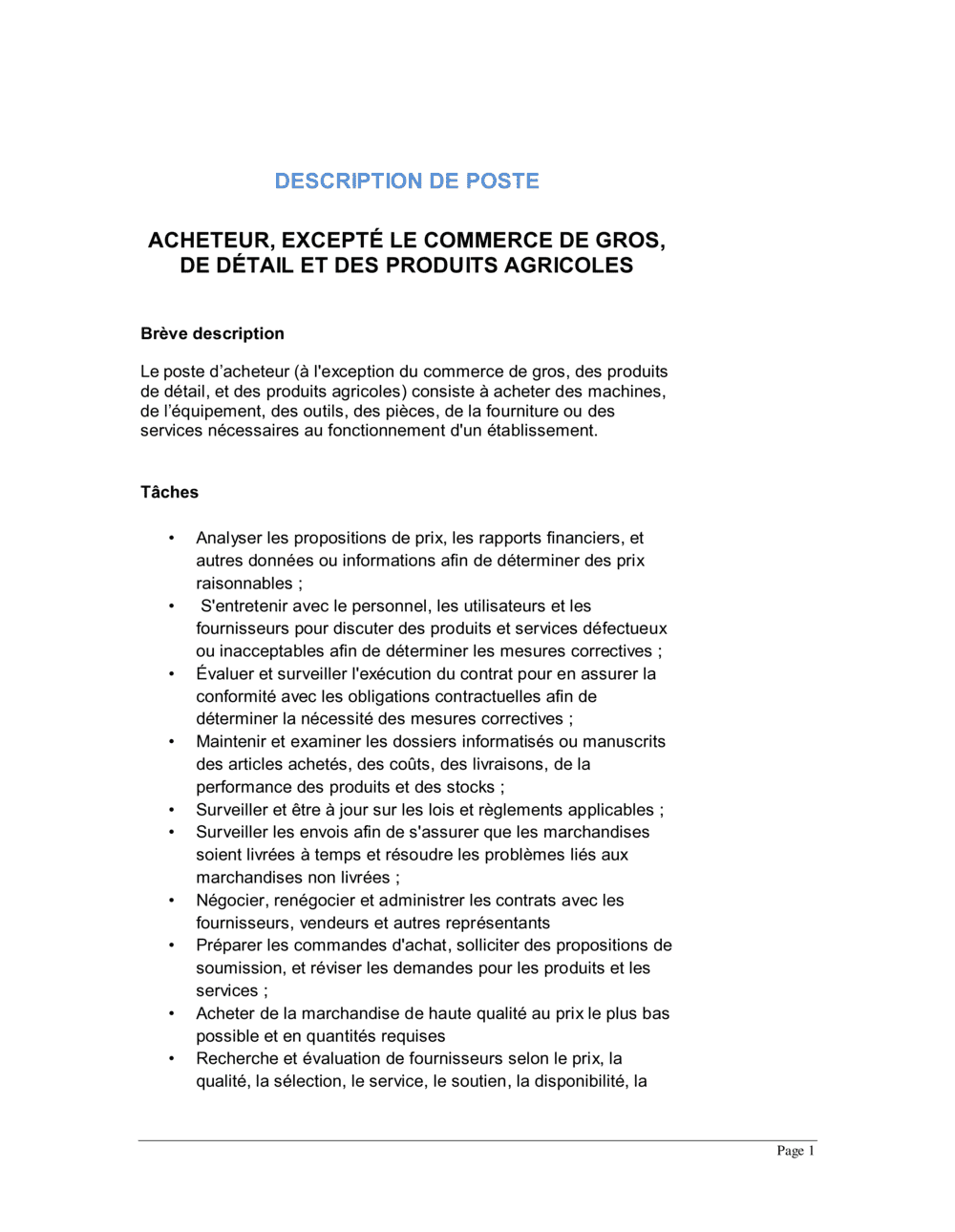 Business-in-a-Box's Acheteur (général)