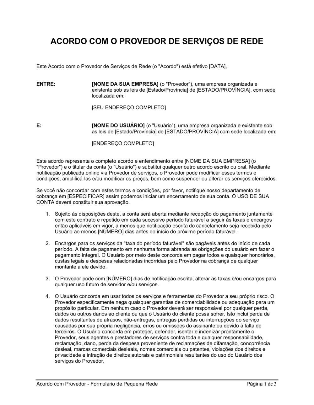 Business-in-a-Box's Acordo com Fornecedor de Serviços de Rede