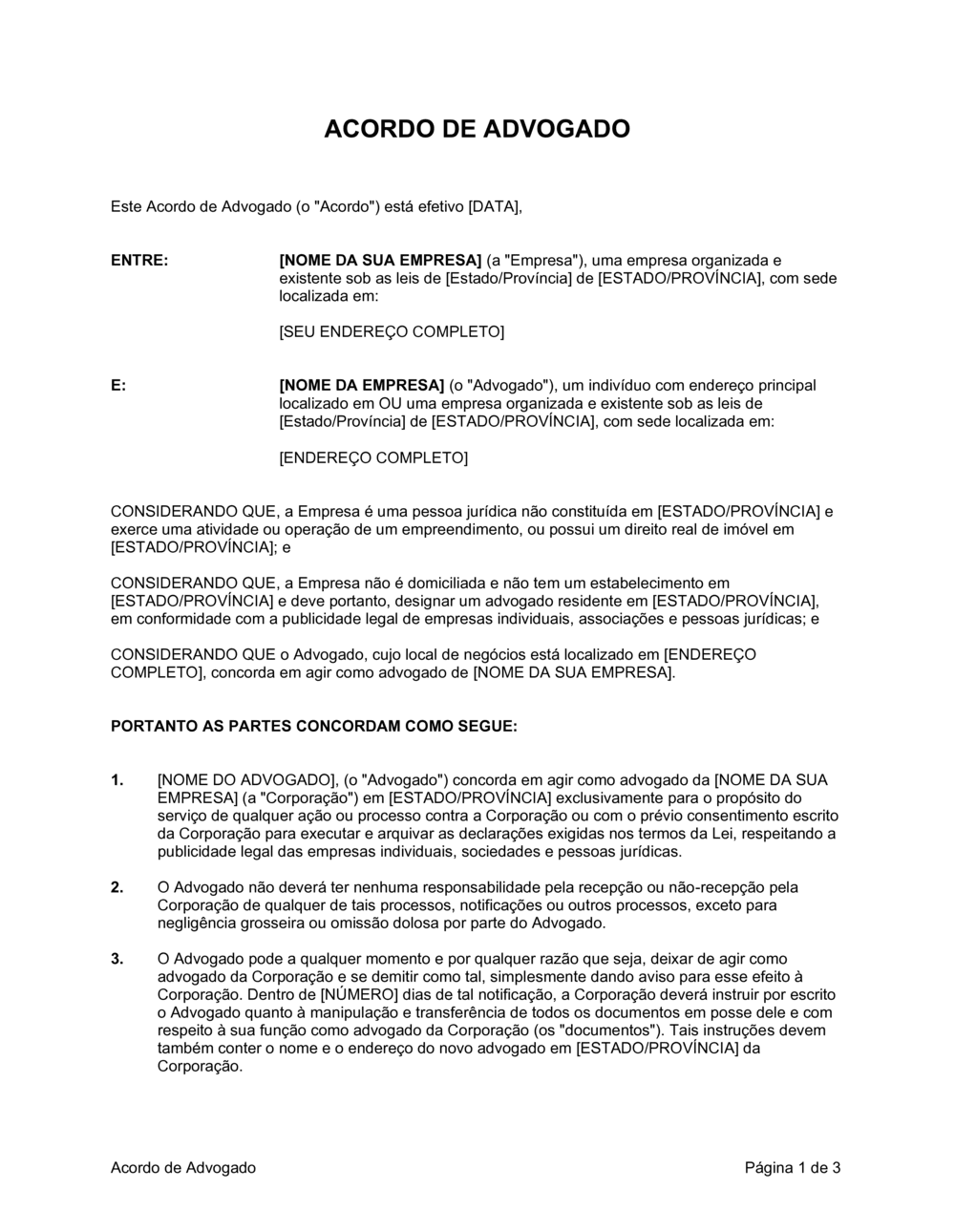 Business-in-a-Box's Acordo de Advogado