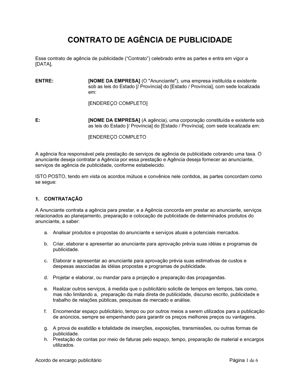 Business-in-a-Box's Acordo de Agência de Publicidade