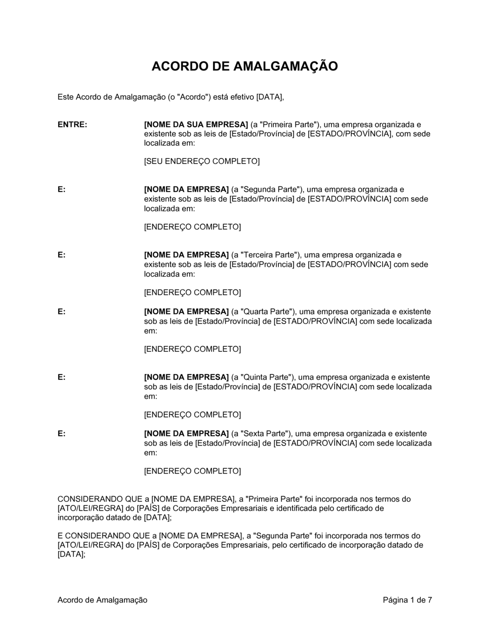 Business-in-a-Box's Acordo de Amalgamação