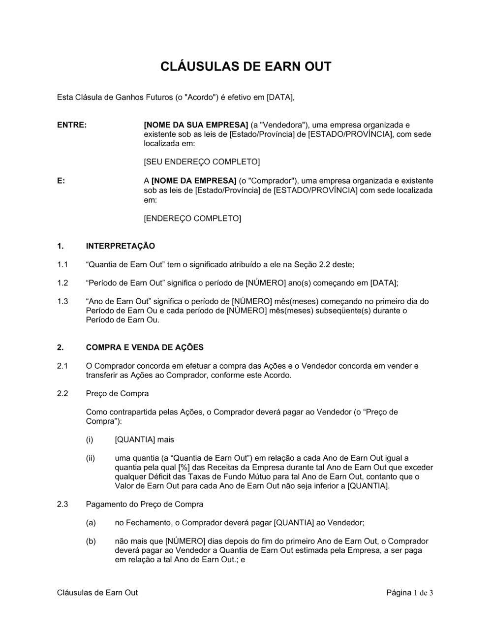 Business-in-a-Box's Acordo de Cláusulas Earnout