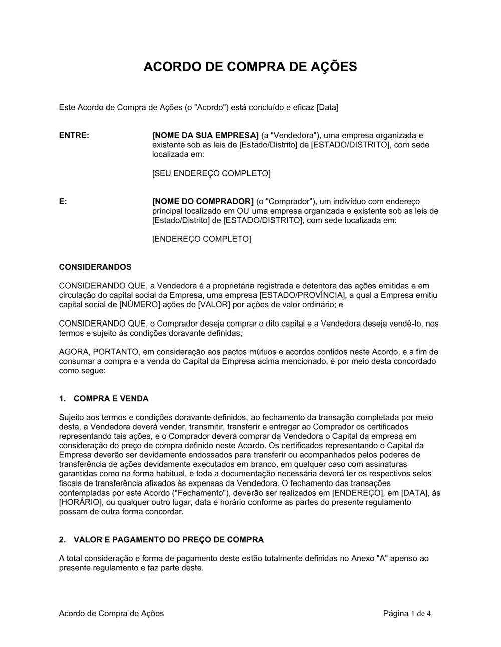 Business-in-a-Box's Acordo de Compra de Ações