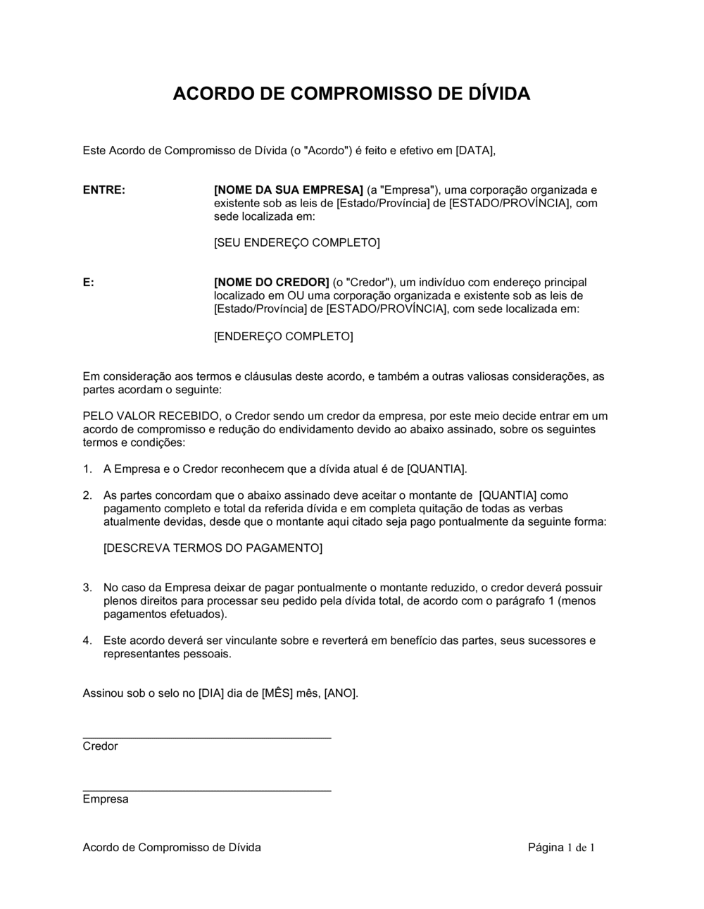 Business-in-a-Box's Acordo de Compromisso com o Débito