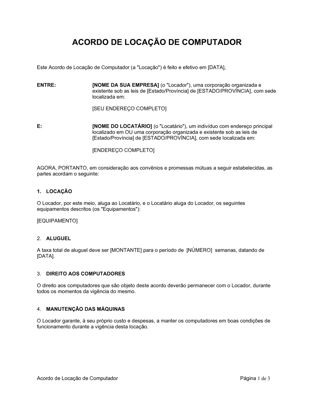 Business-in-a-Box's Acordo de Concessão de Computador