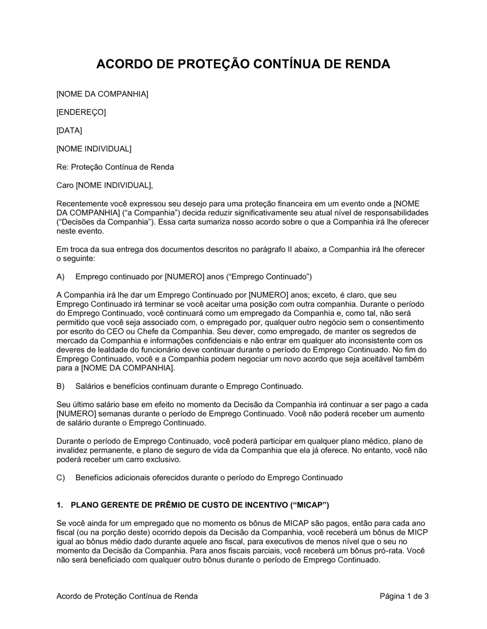 Business-in-a-Box's Acordo de Continuação de Proteção de Vinda