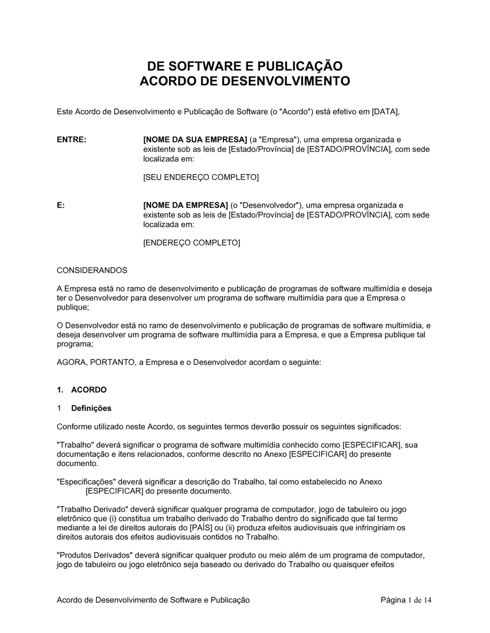 Business-in-a-Box's Acordo de Desenvolvimento de Software e Publicação