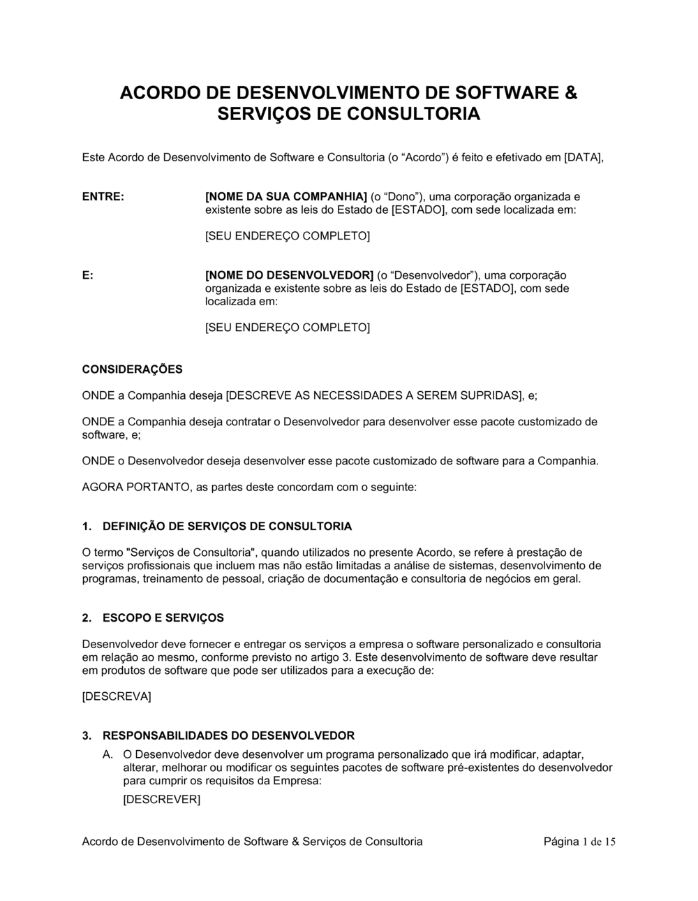 Business-in-a-Box's Acordo de Desenvolvimento de Software e Serviços de Consultoria