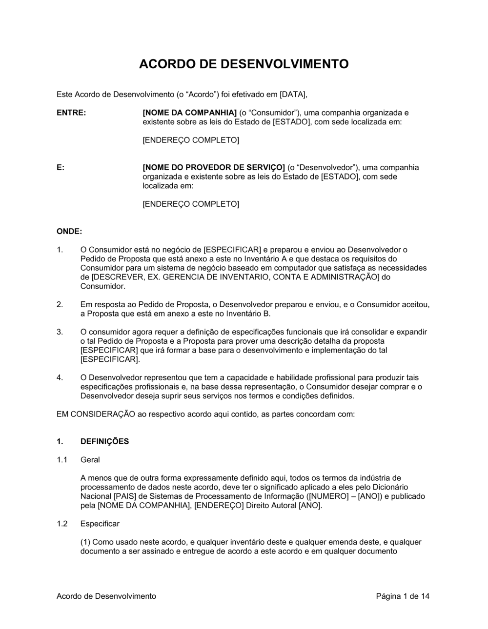 Business-in-a-Box's Acordo de Desenvolvimento Geral