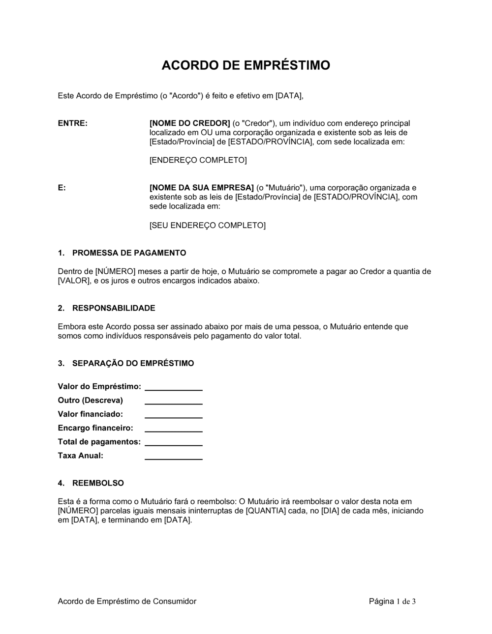 Business-in-a-Box's Acordo de Empréstimo