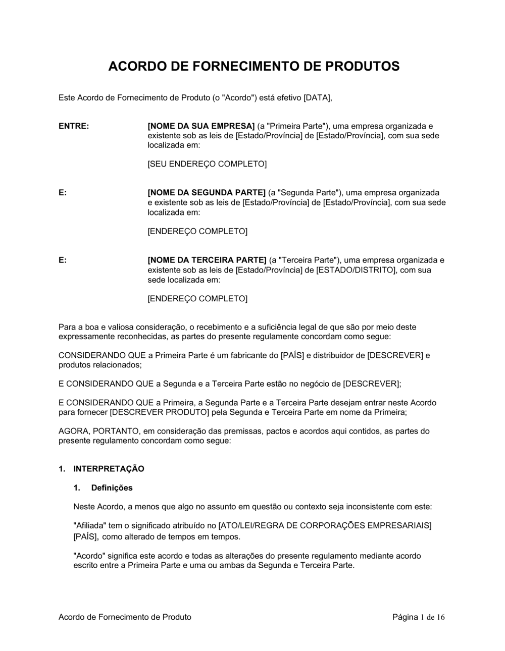 Business-in-a-Box's Acordo de Fornecimento de Produto