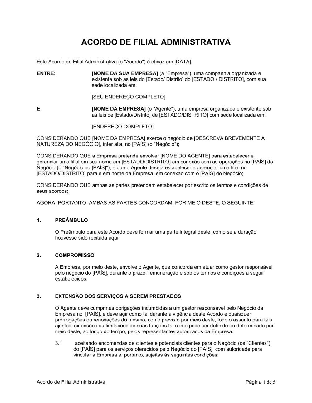 Business-in-a-Box's Acordo de Gerenciamento de Marca (para Estabelecer & Gerenciar)