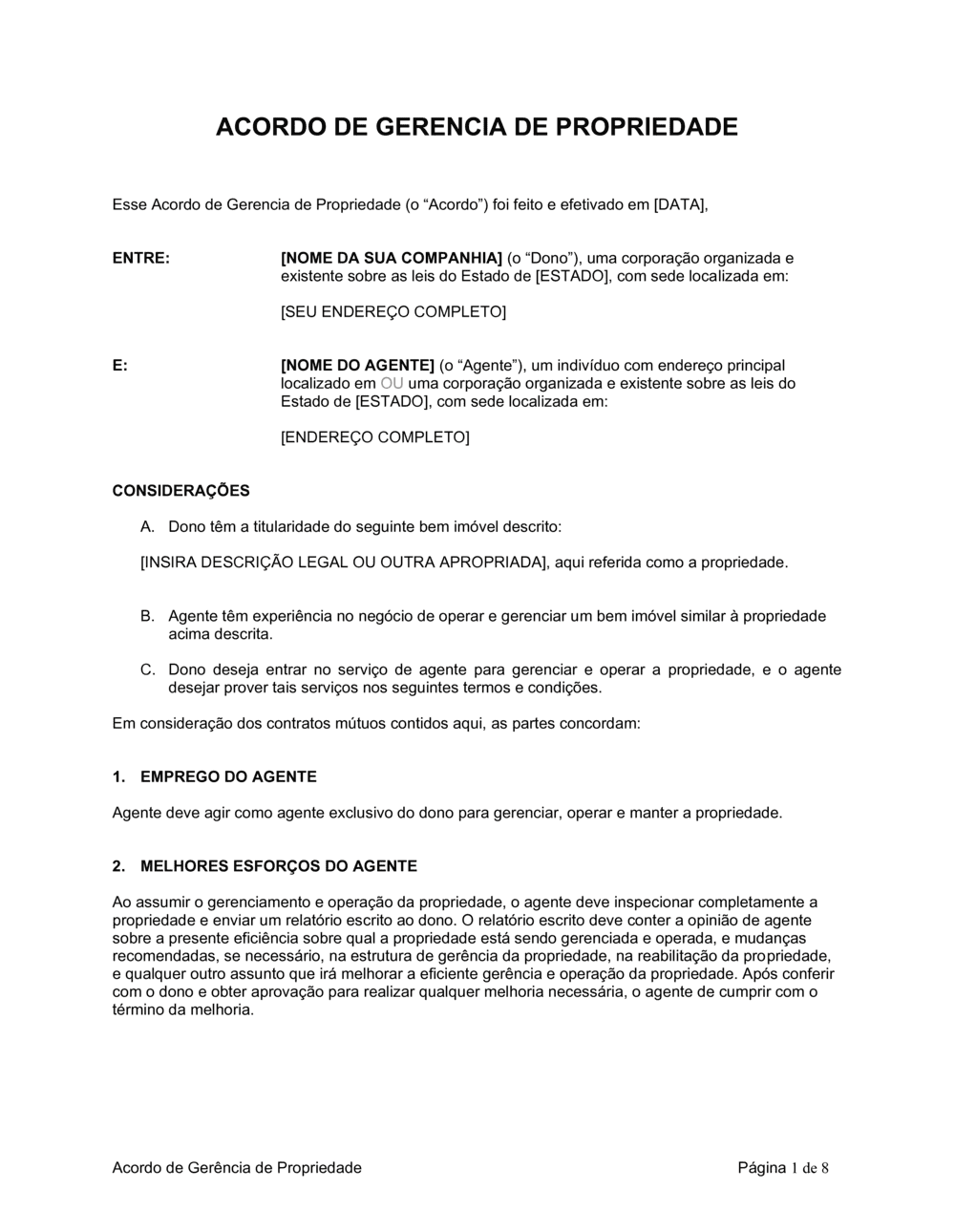 Business-in-a-Box's Acordo de Gerenciamento de Propriedade