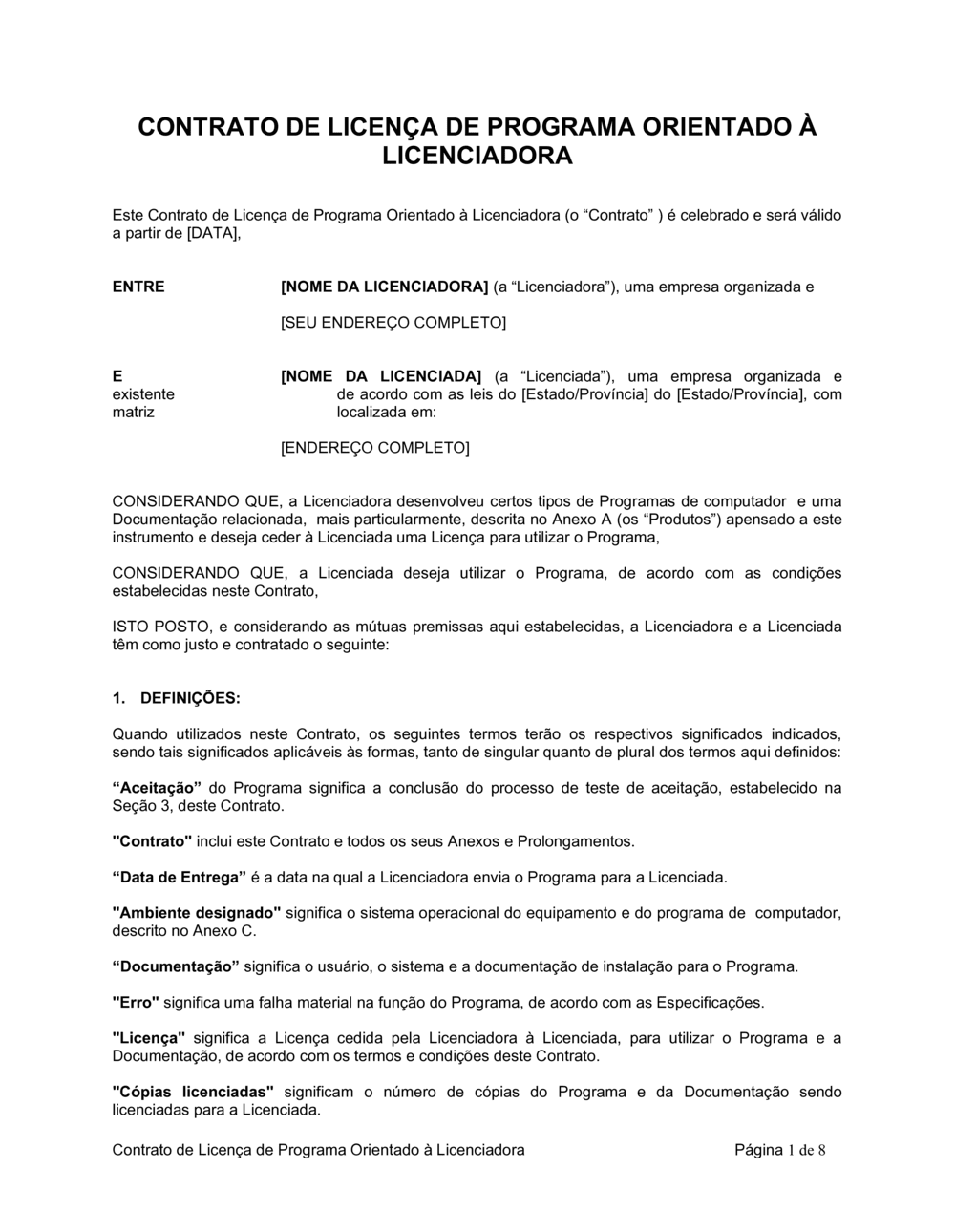 Business-in-a-Box's Acordo de Licença de Software Orientado ao Licenciador