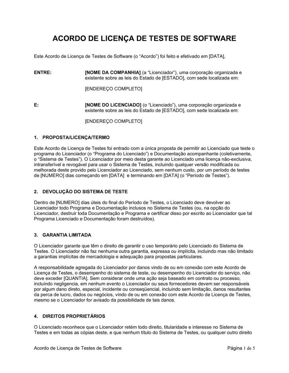 Business-in-a-Box's Acordo de Licença de Testes de Software
