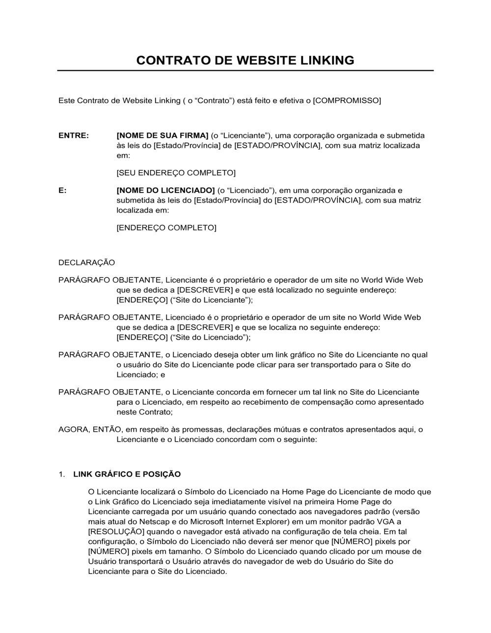 Business-in-a-Box's Acordo de Link de Website