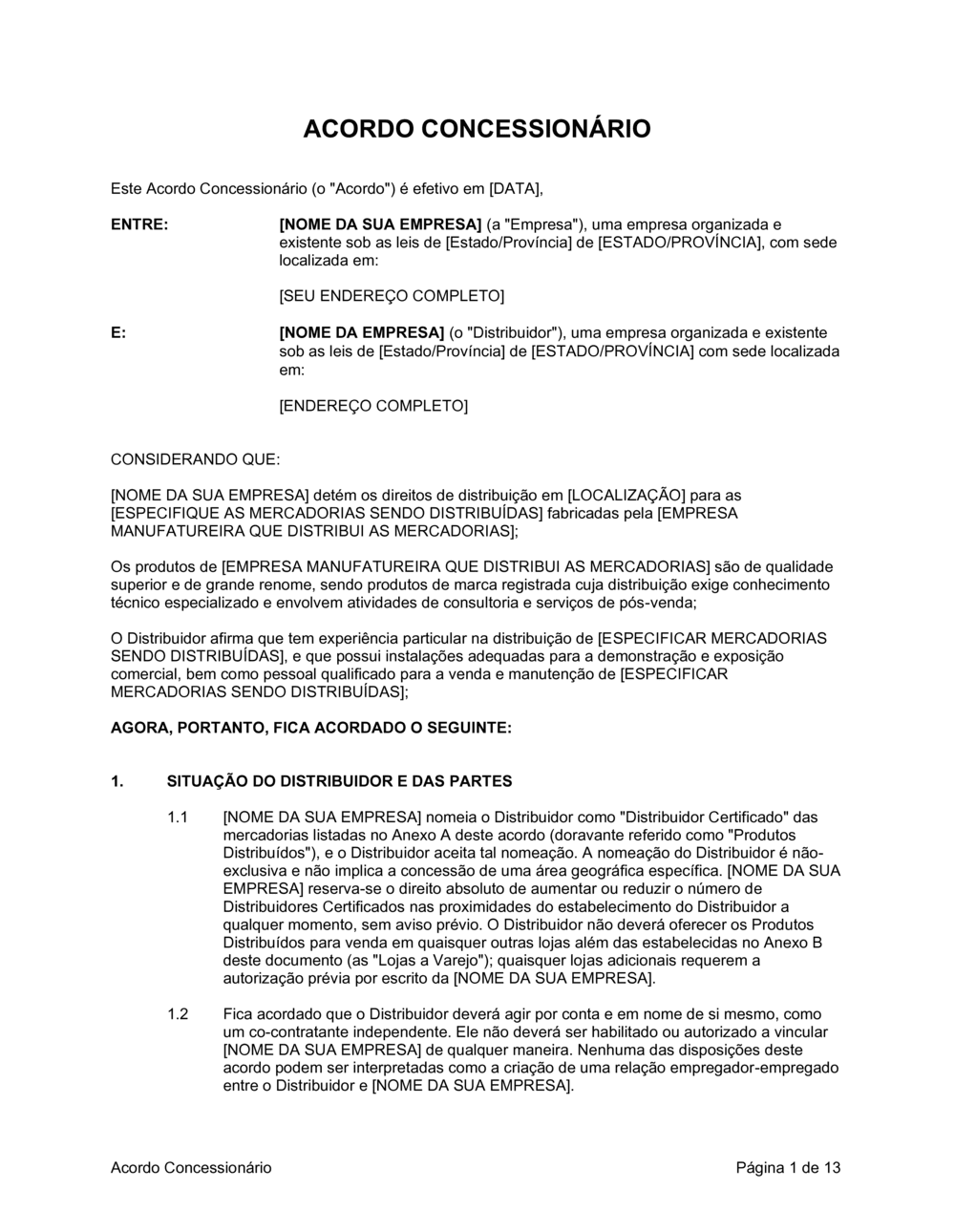 Business-in-a-Box's Acordo de Negociante