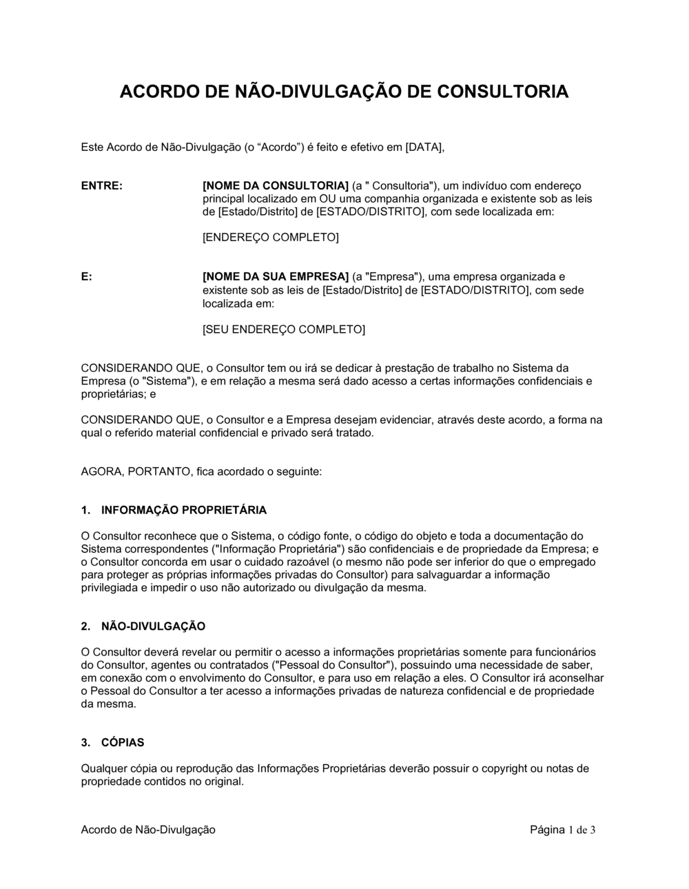 Business-in-a-Box's Acordo de Não-Revelação do Consultor