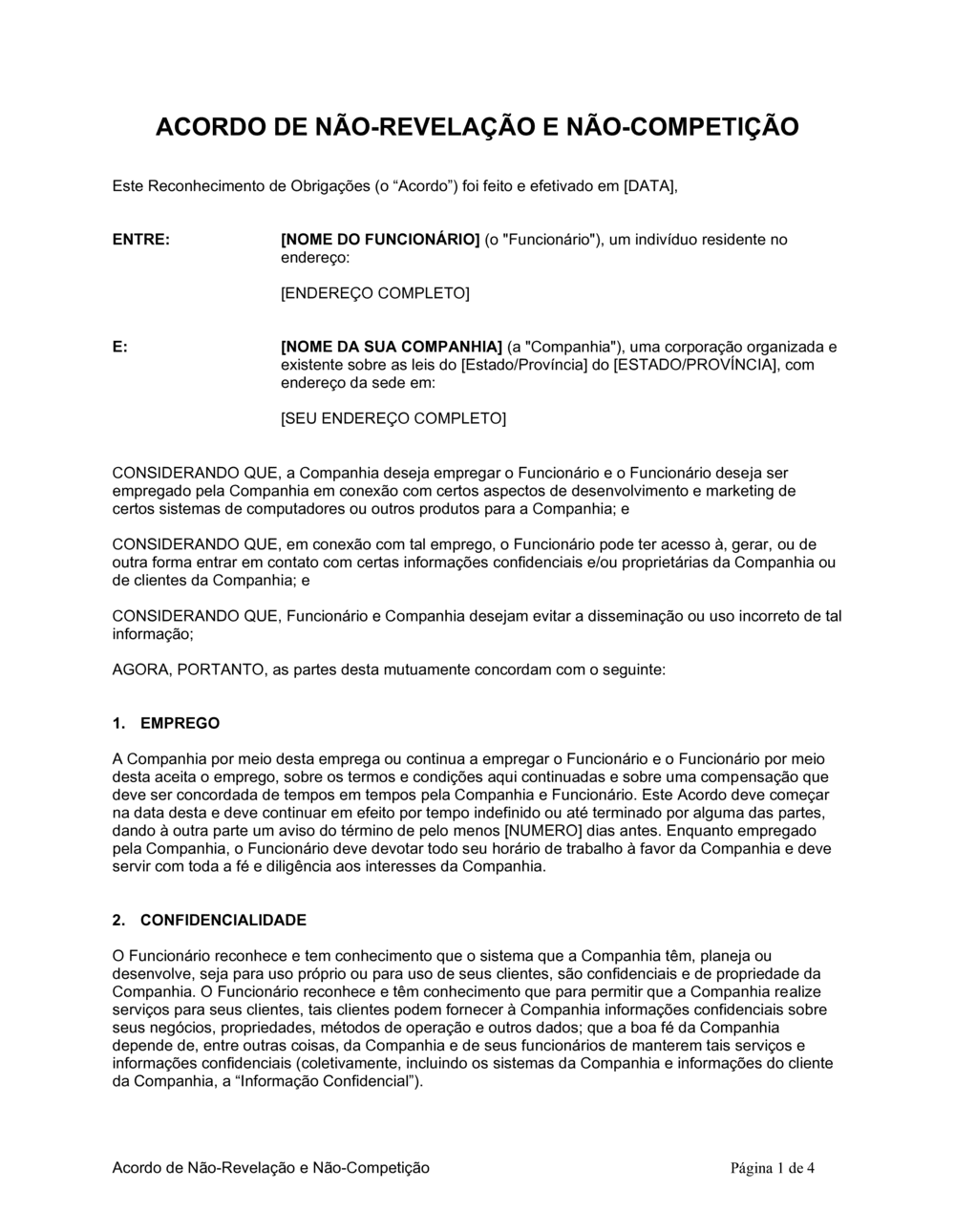 Business-in-a-Box's Acordo de Não-Revelação e Não-Competição