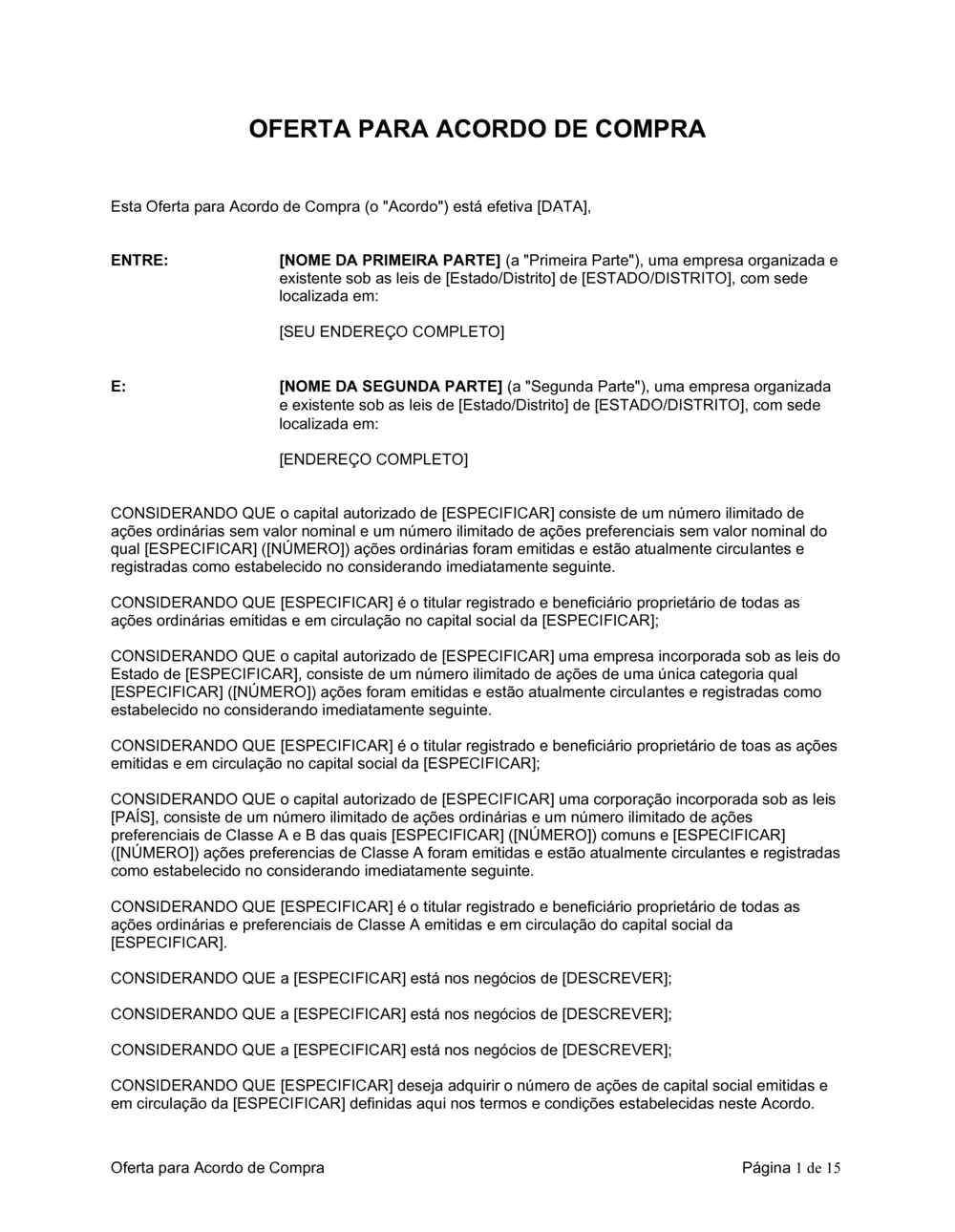 Business-in-a-Box's Acordo de Oferta de Compra de Ações
