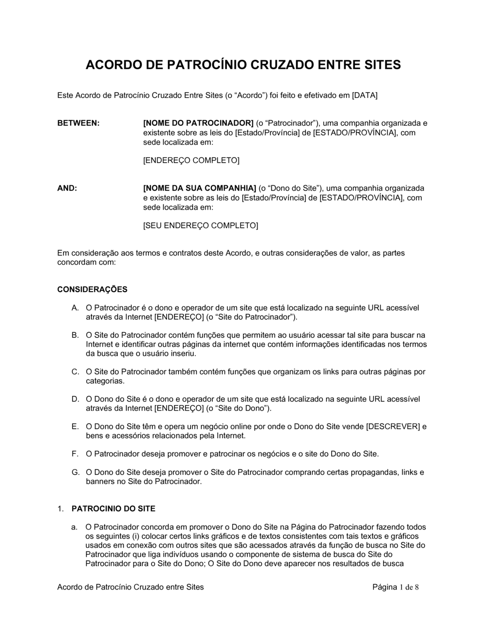 Business-in-a-Box's Acordo de Parceria Entre Websites