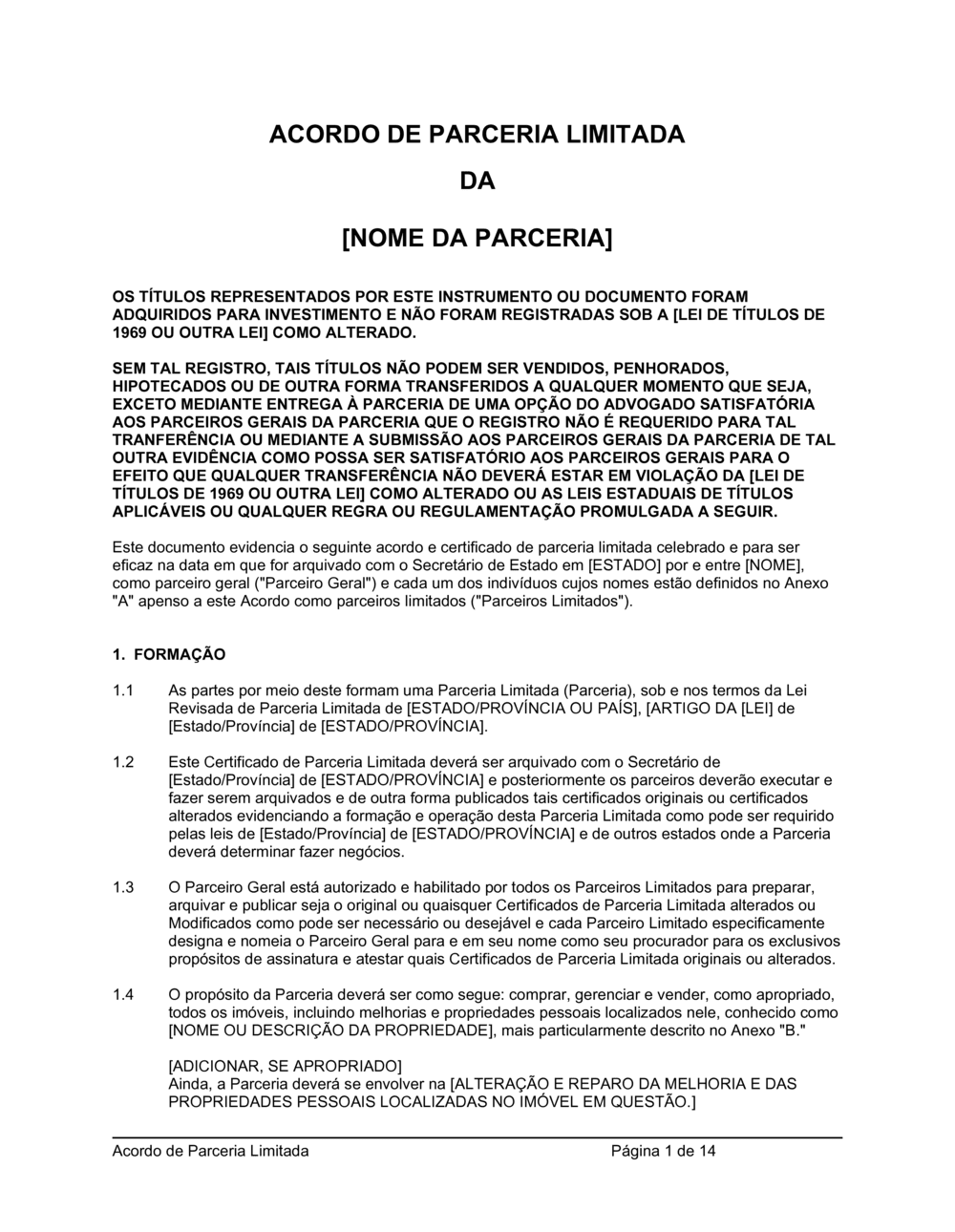 Business-in-a-Box's Acordo de Parceria Limitada