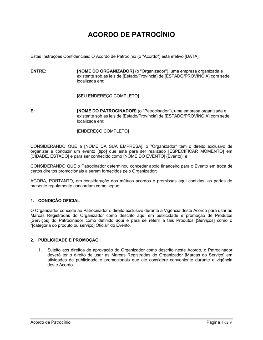 Business-in-a-Box's Acordo de Patrocínio