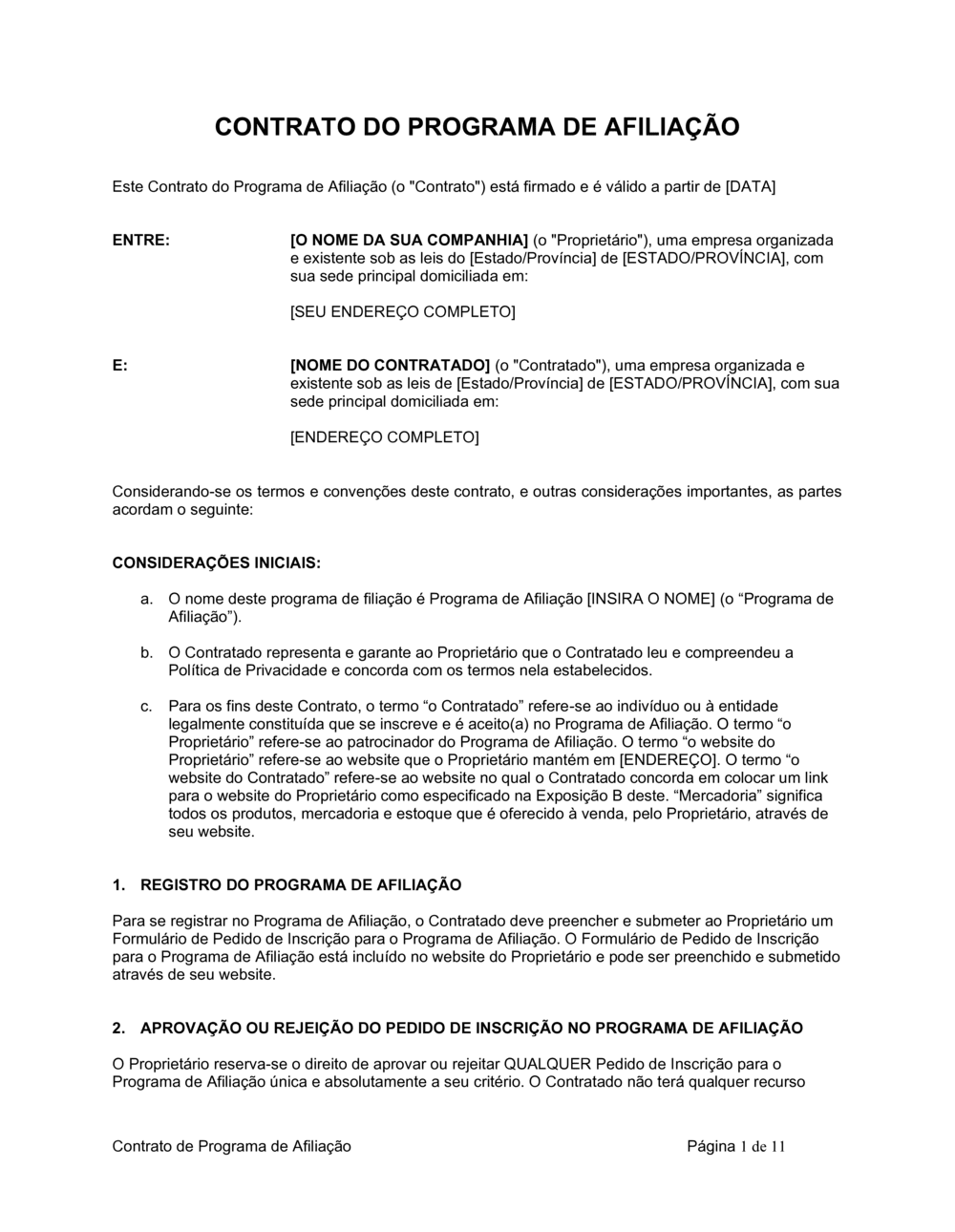 Business-in-a-Box's Acordo de Programa de Afiliados