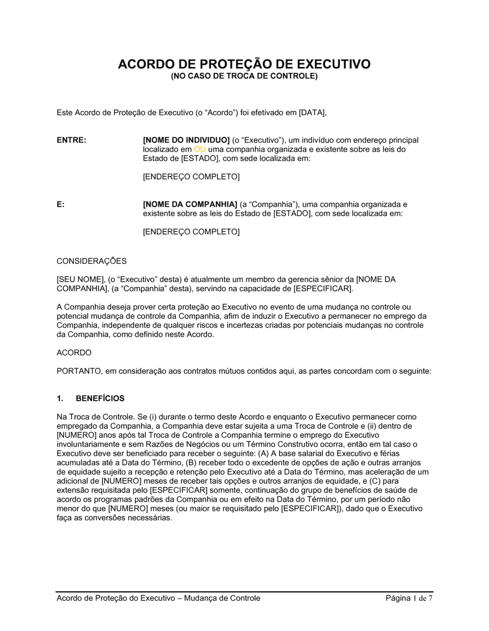 Business-in-a-Box's Acordo de Proteção do Executivo Mudança de Controle