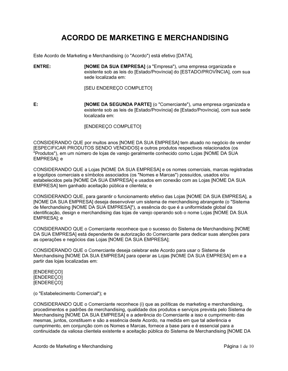 Business-in-a-Box's Acordo de Publicidade e Marketing