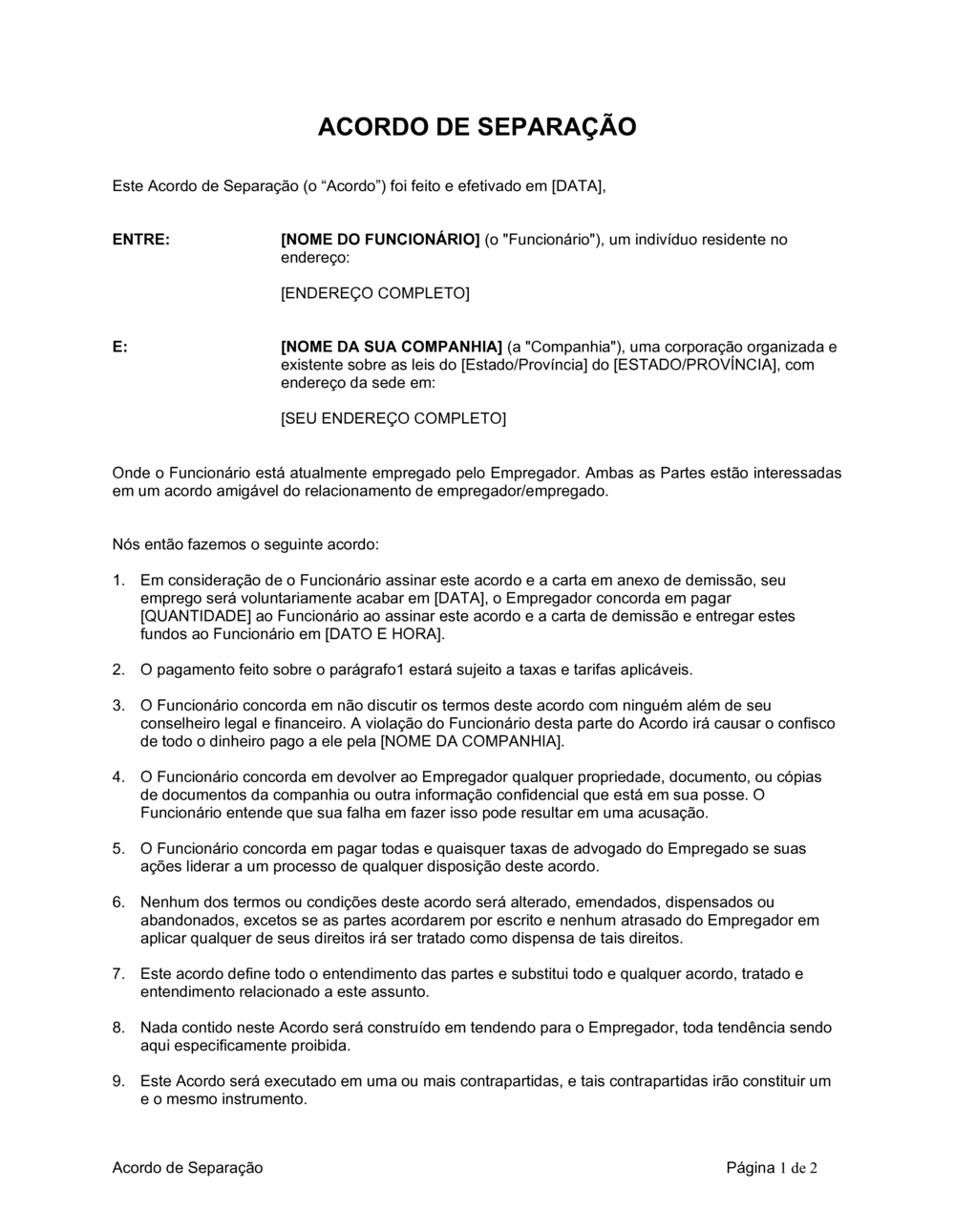 Business-in-a-Box's Acordo de Rompimento