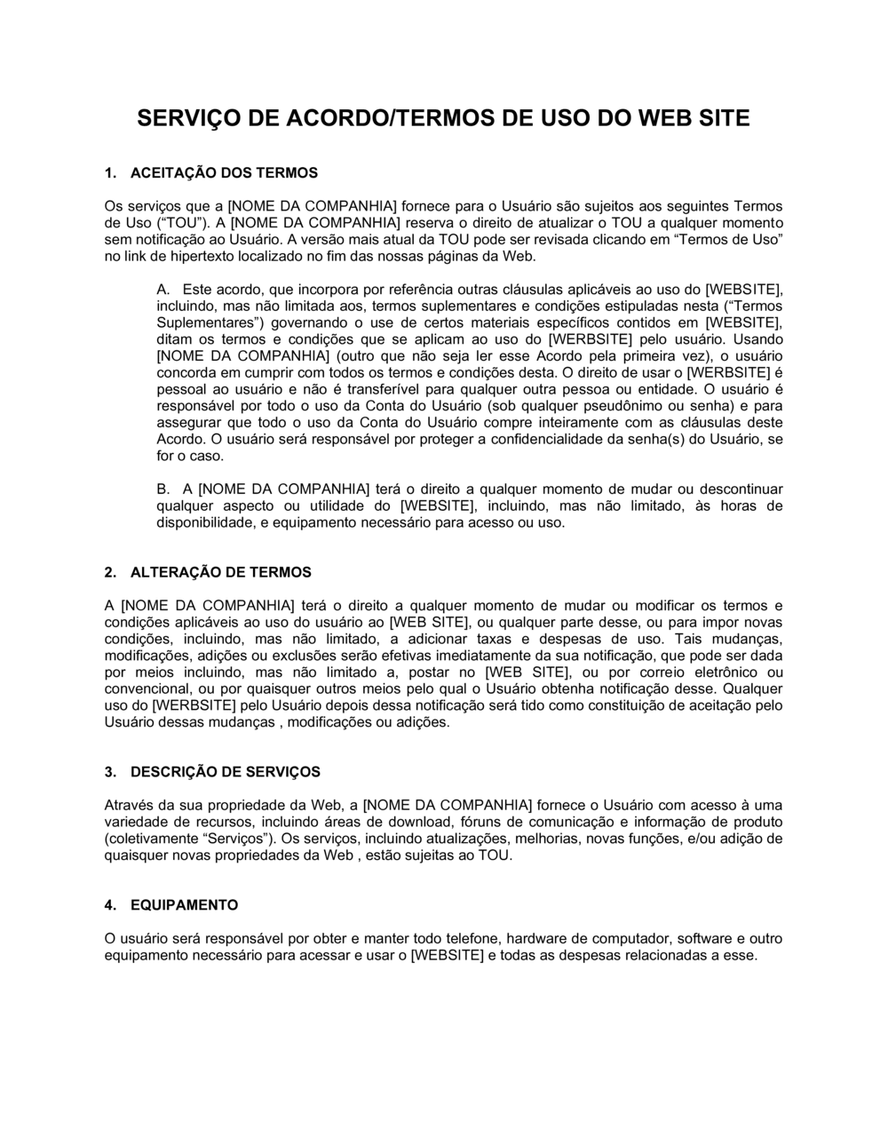 Business-in-a-Box's Acordo de Serviço do Website Termos de Uso