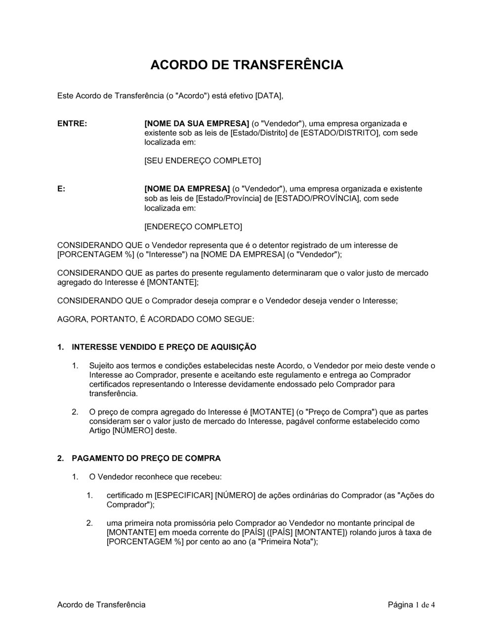 Business-in-a-Box's Acordo de Transferência Intercompanhia