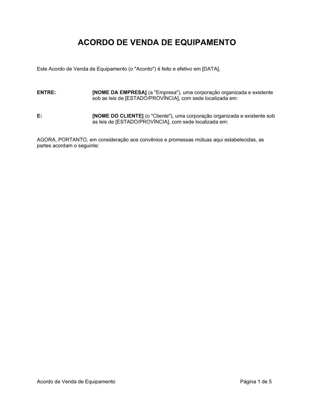 Business-in-a-Box's Acordo de Venda de Equipamento