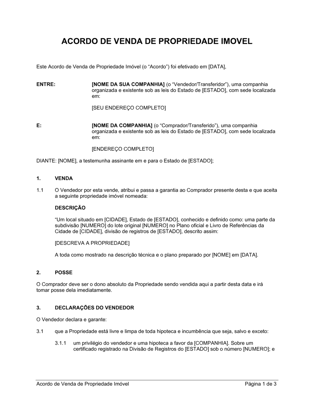 Business-in-a-Box's Acordo de Venda de Propriedade Imóvel