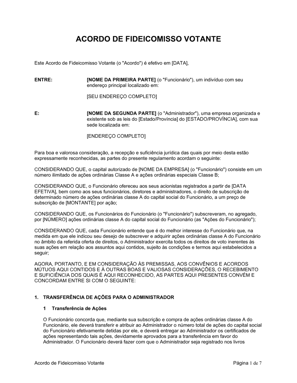 Business-in-a-Box's Acordo de Voto de Confiança