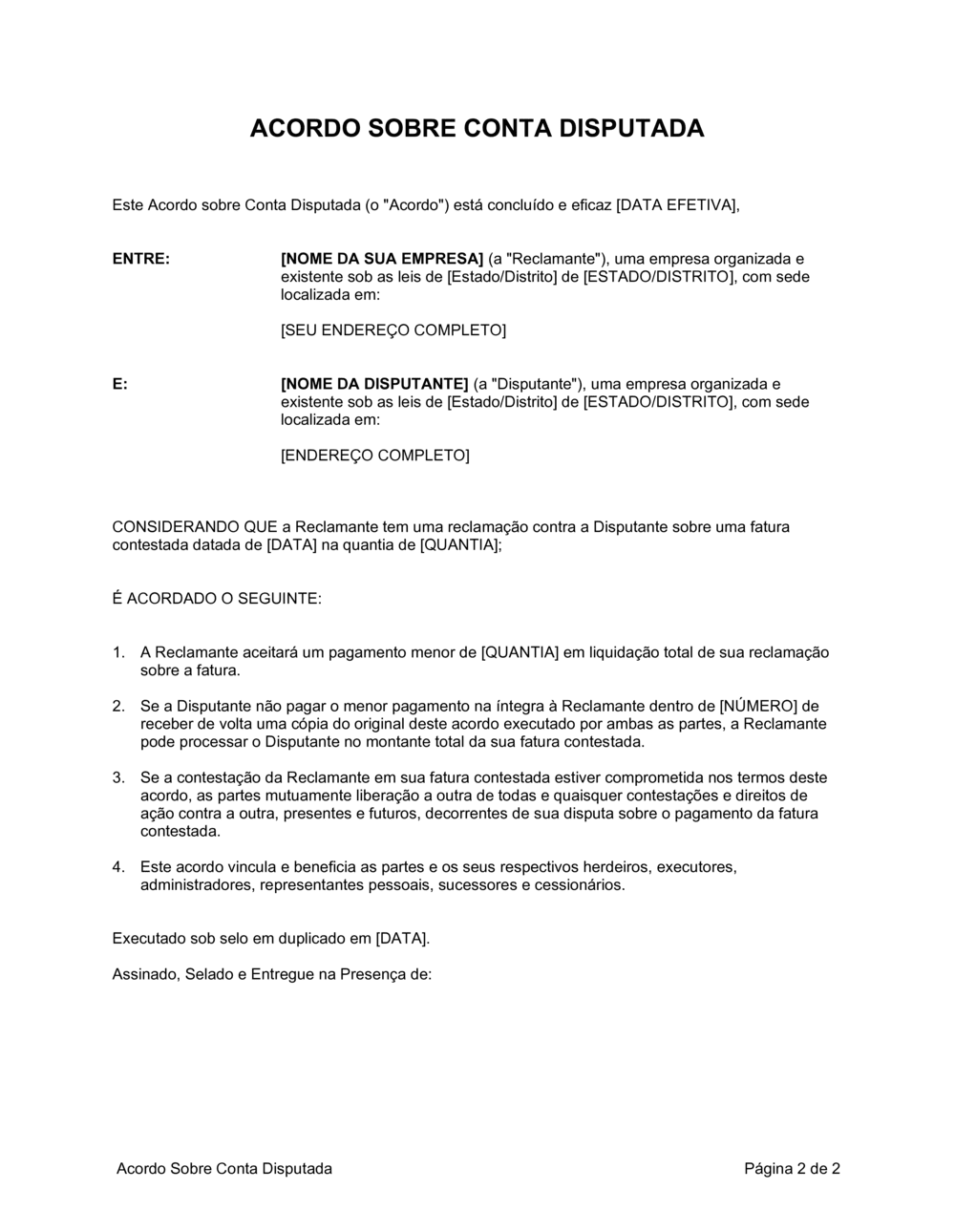 Business-in-a-Box's Acordo para Comprometer Conta de Disputa