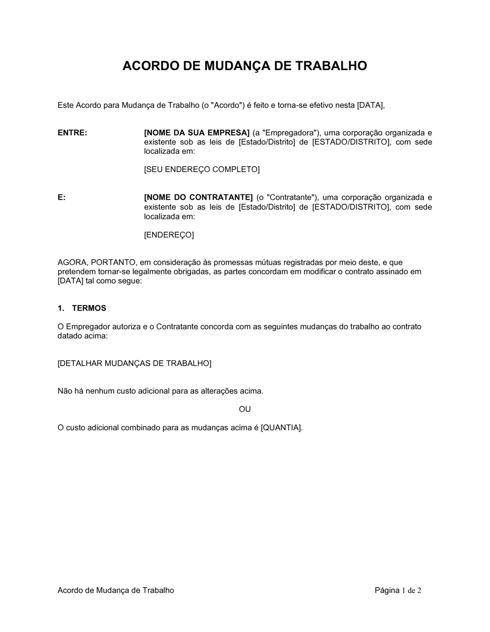 Business-in-a-Box's Acordo para Troca de Trabalho