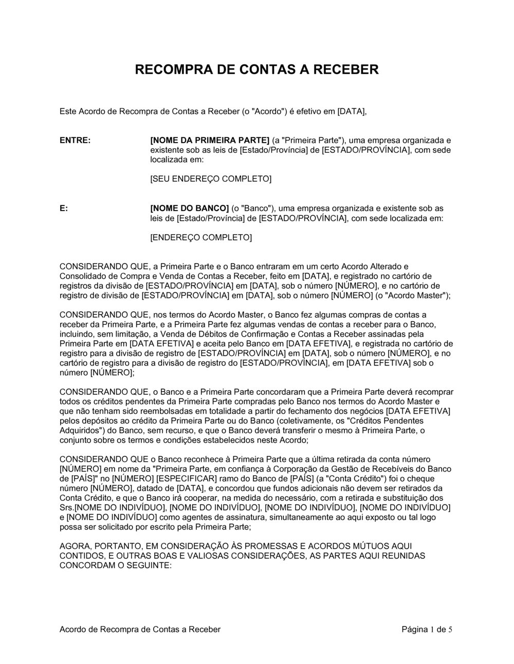 Business-in-a-Box's Acordo Re-compra de Contas Recebíveis