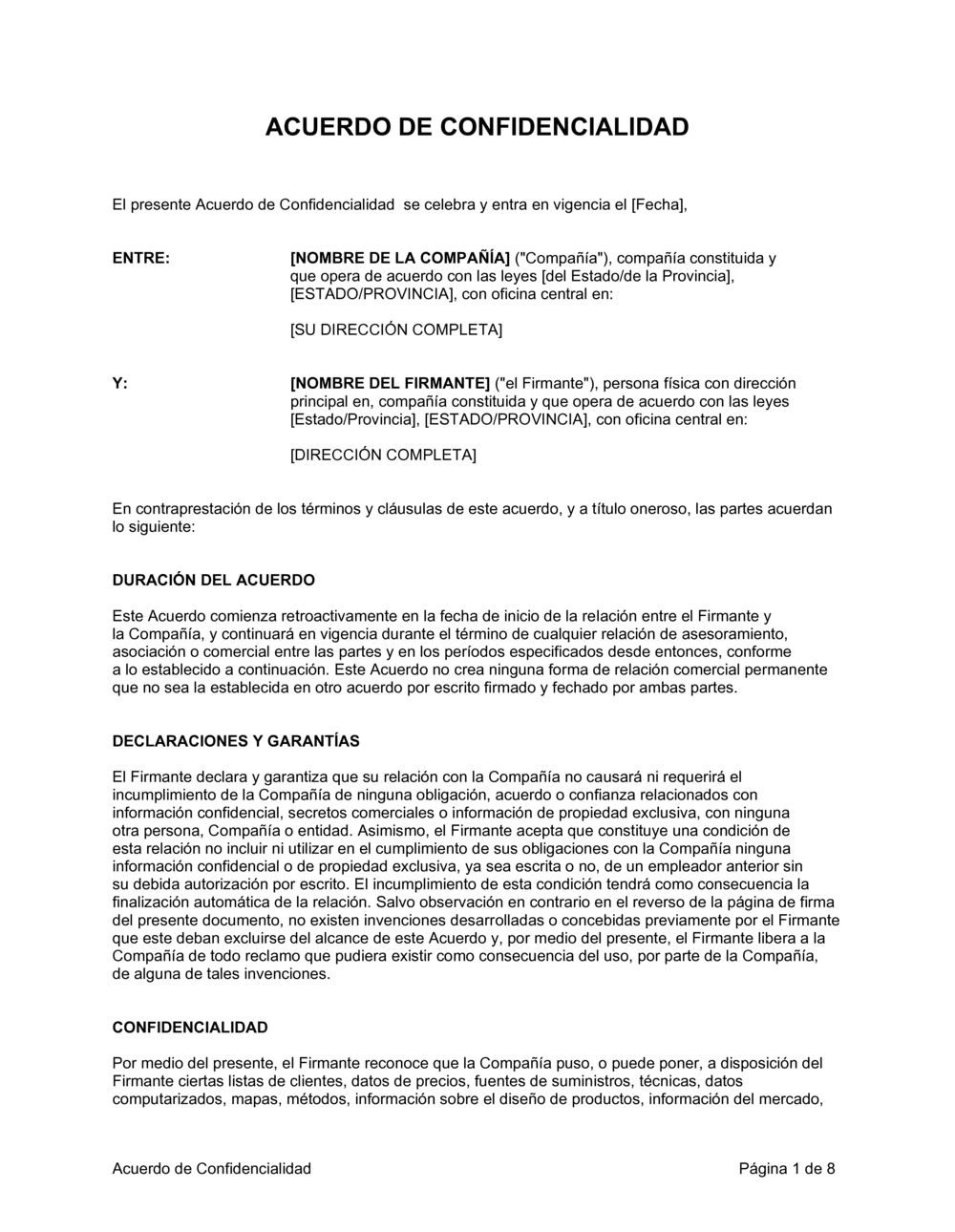 Business-in-a-Box's Acuerdo de confidencialidad para los consultores, contratistas